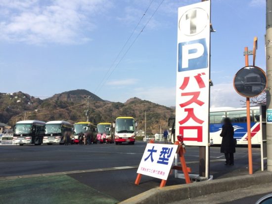 河津桜まつりの混雑 駐車場バスの画像